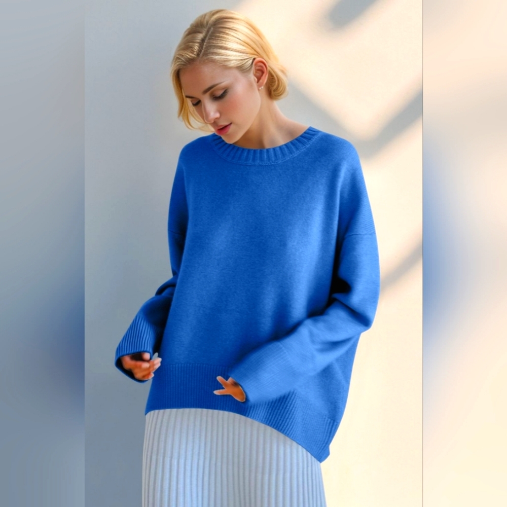 Basic Bae Round Neck Dropped Shoulder Sweater